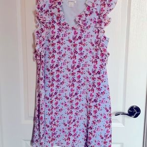 Club Monaco floral silk dress (with side ties)